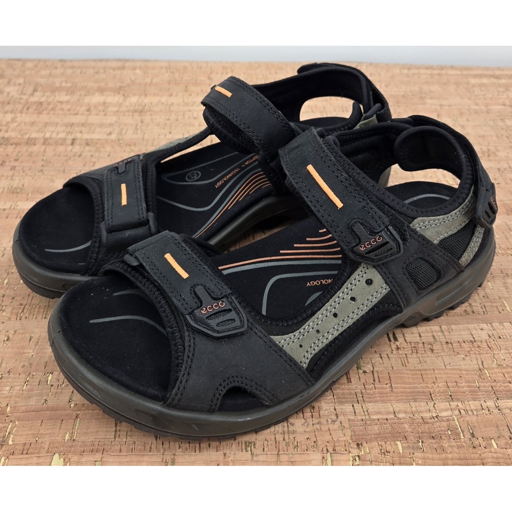 ECCO Yucatan Offroad Sandals Mens 8-8.5 EU 42 Black Leather